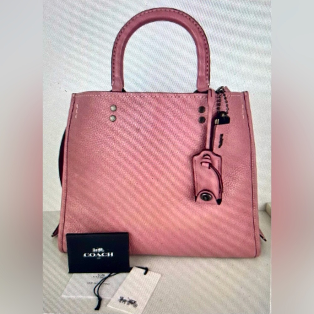 Coach Rogue Dusty Rose Pink Leather Tote